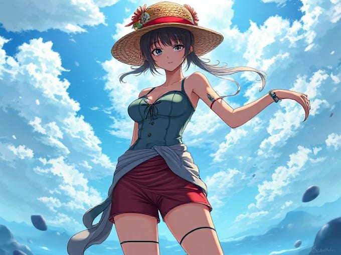 draw you into one piece anime character