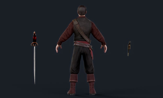 make 3d unity,ue game character,epic,humanoid rig,idle animate,viking model,xgen