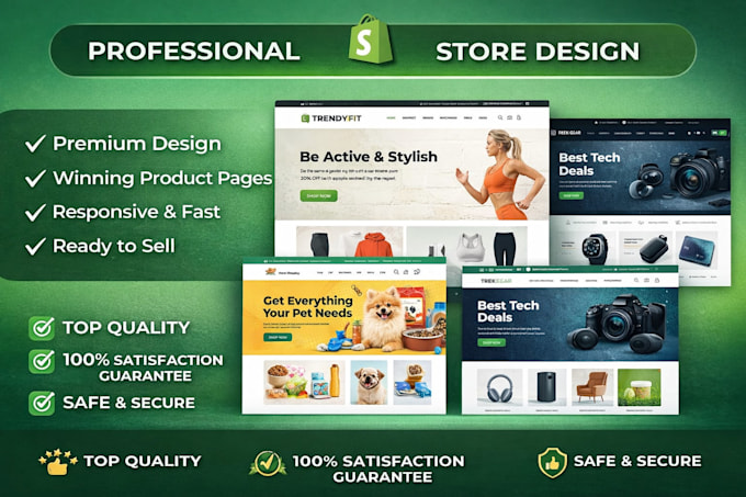 develop and build a professional shopify store ready to sell