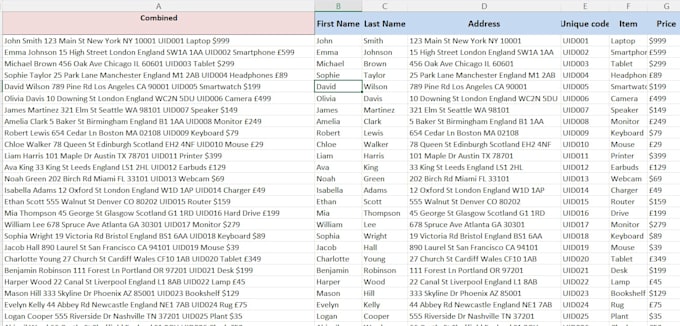 clean, format, merge, filter, excel data