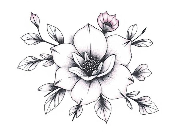 create a beautiful flower tattoo design for you
