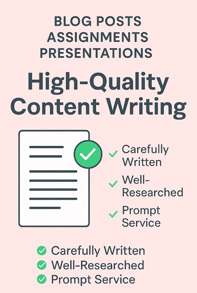 write high quality content writing summary, assignment etc