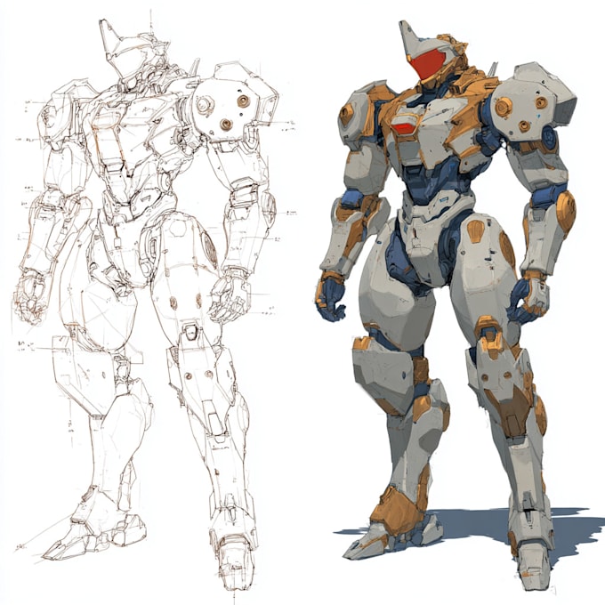 create your mecha, robot or futuristic landscape