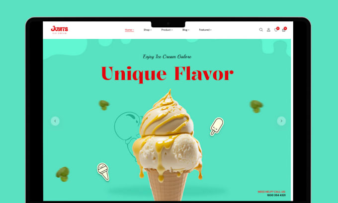 design ice cream shopify store ice cream shop chocolate store ice cream website