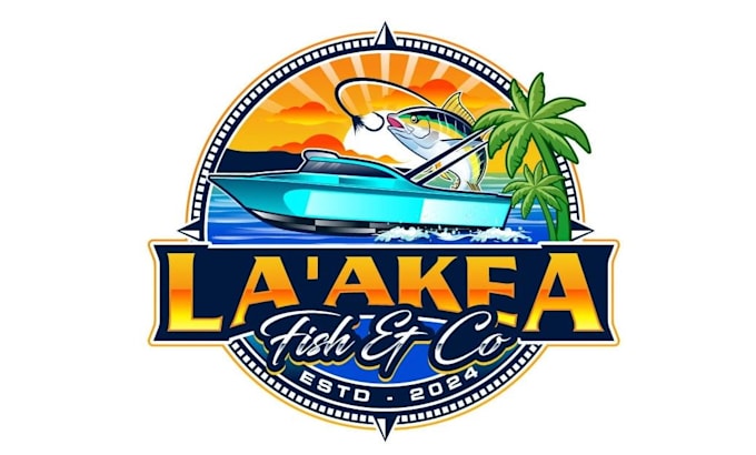 design creative eye catching fishing boat logo for you in just 1 day