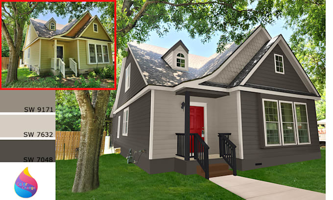 Change house color and modernize home exterior by Color_change | Fiverr