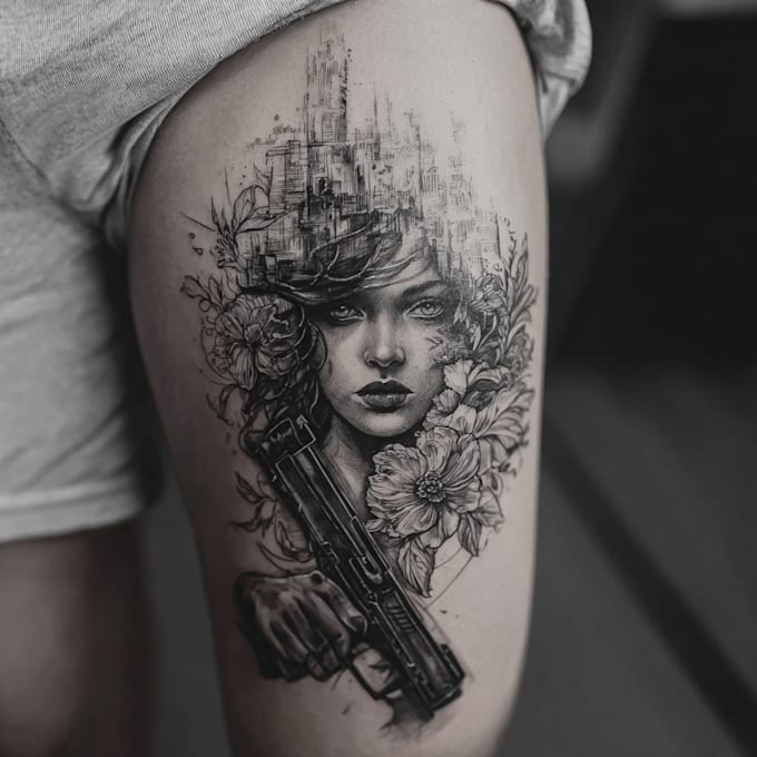 create an amazing realistic tattoo design