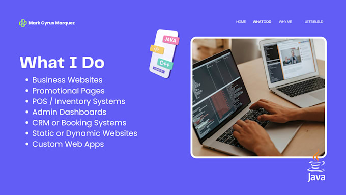 develop any website or system using any programming language