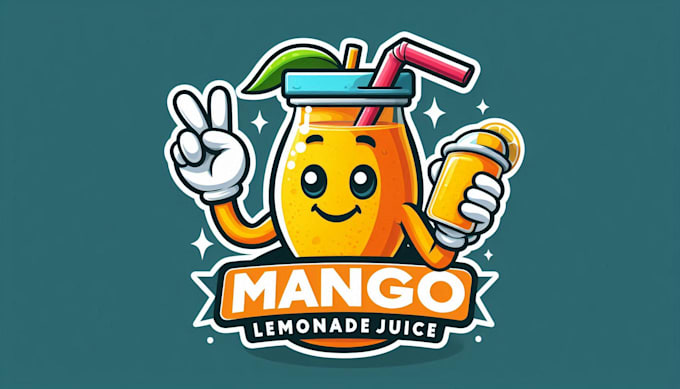 design an mango lemonade juice mascot logo with express delivery