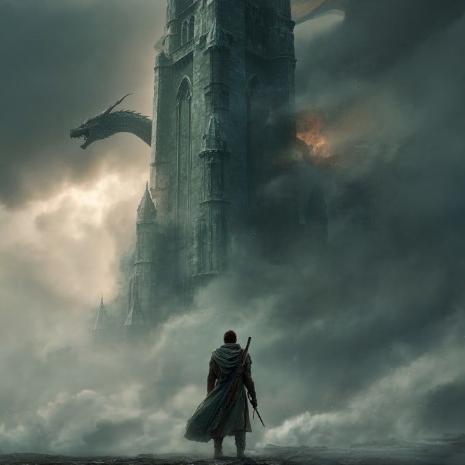create an epic fantasy book cover