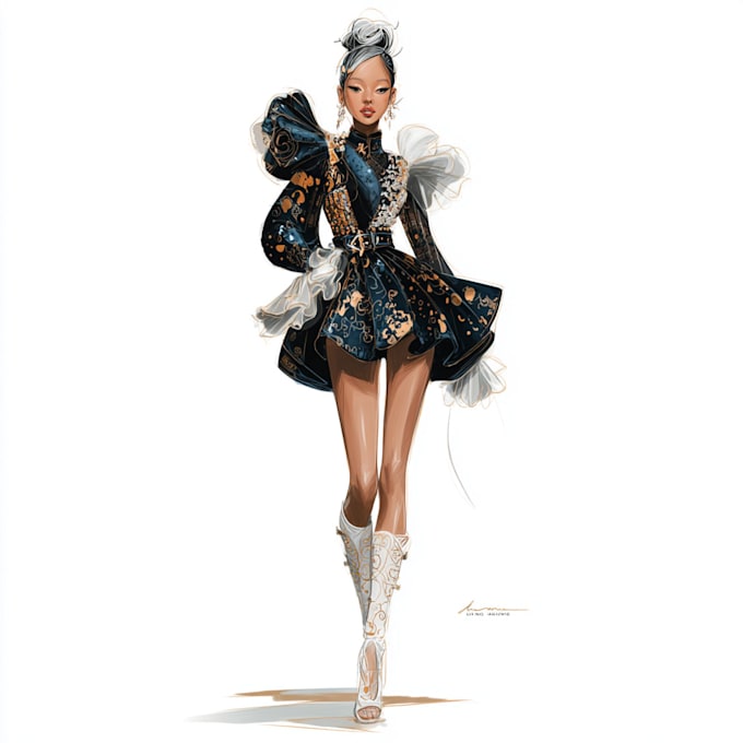 custom fashion flat sketches tailored to your designs