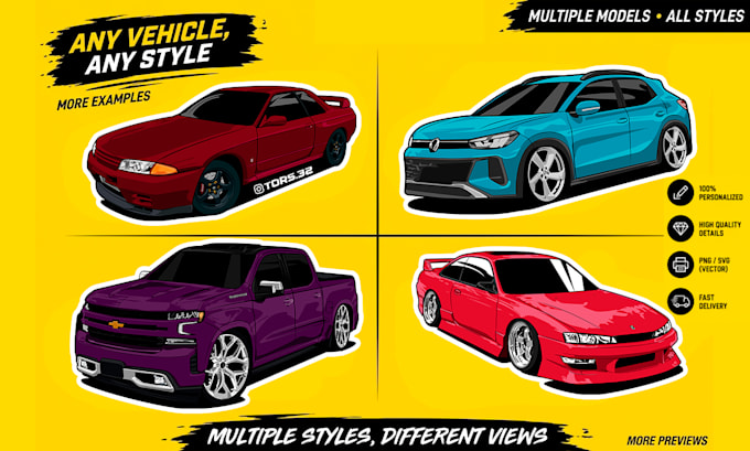 design car sticker art with your text, hashtag, or social media tag