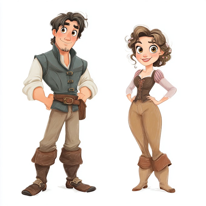draw cute disney cartoon portrait