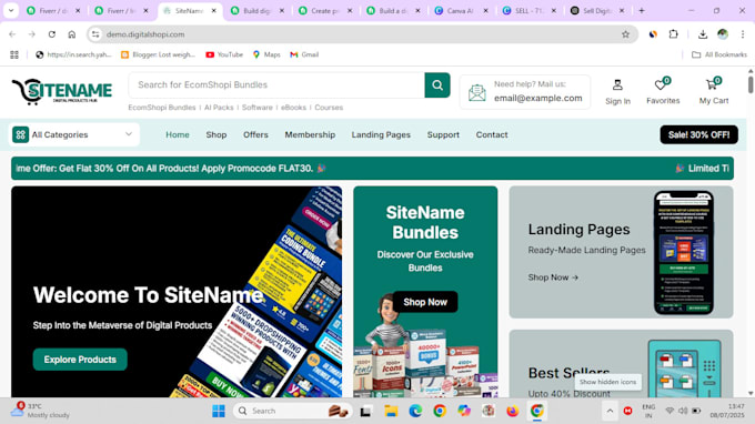 provide you reselling digital products wordpress website