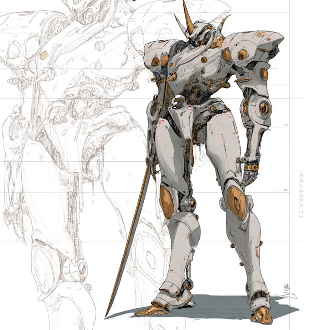 Draw sci fi , cyberpunk , mecha, fantasy character design by ...