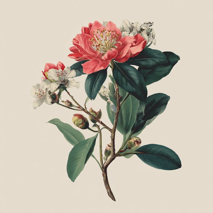 make a botanical illustration with scientific focus