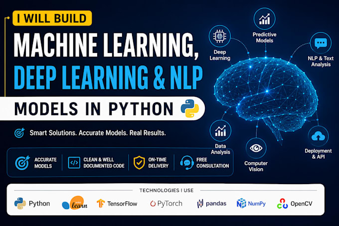 build machine learning, nlp, and ai models in python