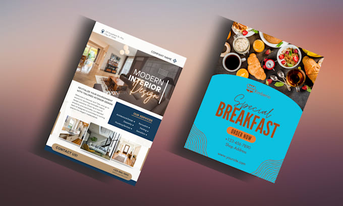 design professional flyer and business card with qr code