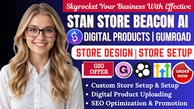 stan store setup, digital products, beacon ai, pensight, gumroad product listing