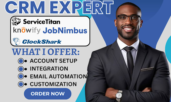 setup  clockshark knowify jobnimbus workflow servicetitan zapier automation va