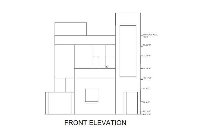 create front elevation using autocad