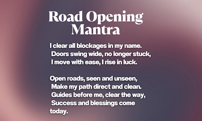 cast a powerful road opener spell