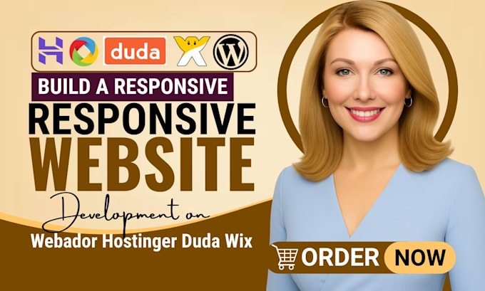 build hostinger wordpress website design landing page on wix duda squarespace