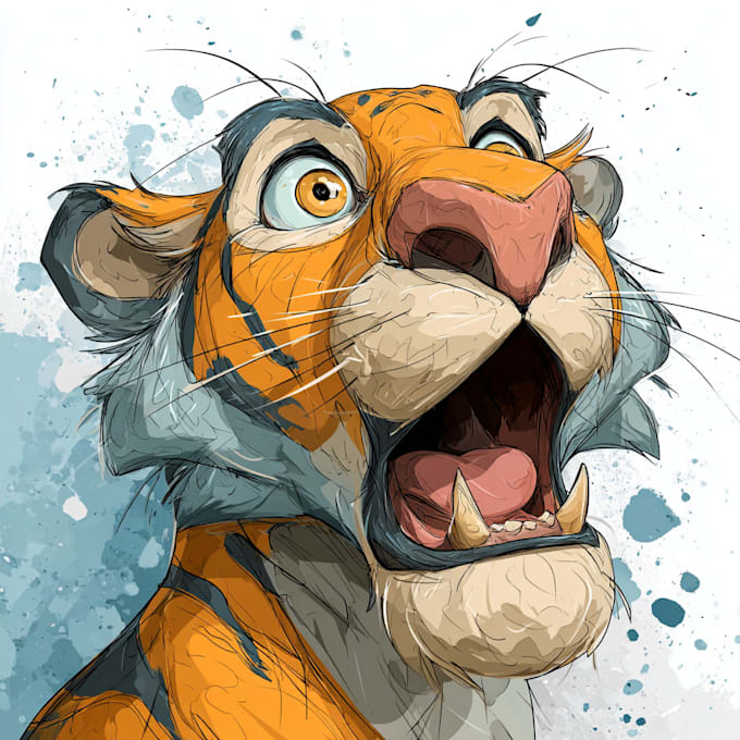 draw custom animal cartoon illustration