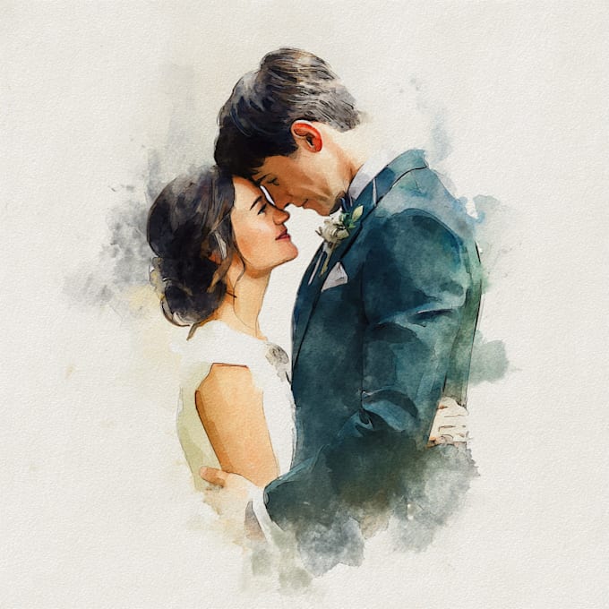 draw a cute cartoon couple portrait