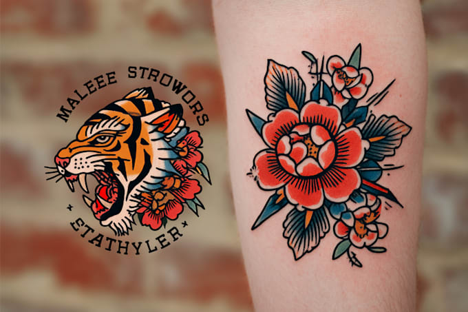 draw an old school tattoo style artwork for you
