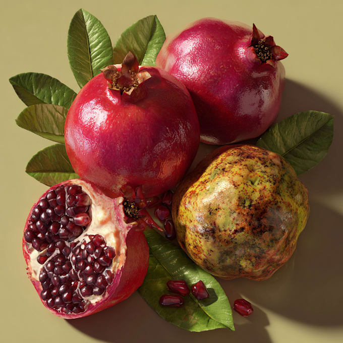 illustrate digitally realistic botanical fruits or veggies