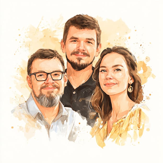 illustrate a romantic family couple portrait