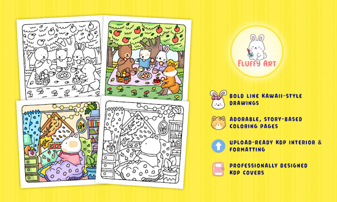 hand draw cute, bold and easy coloring pages
