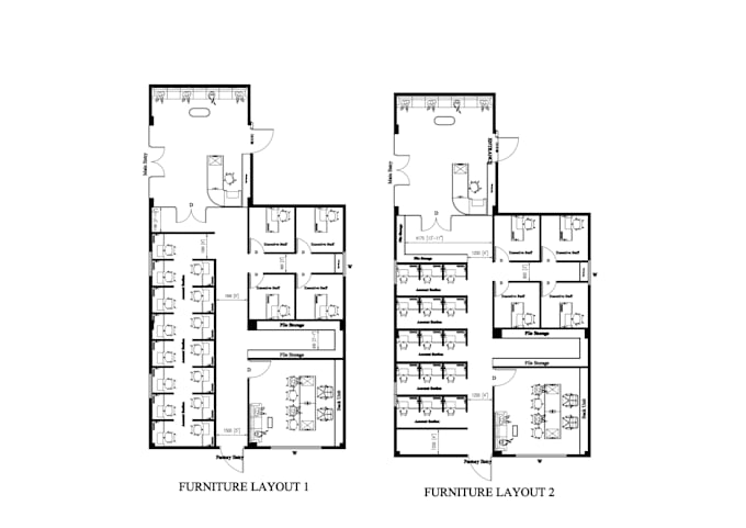 draft 2d floor plan and furniture layout in autocad