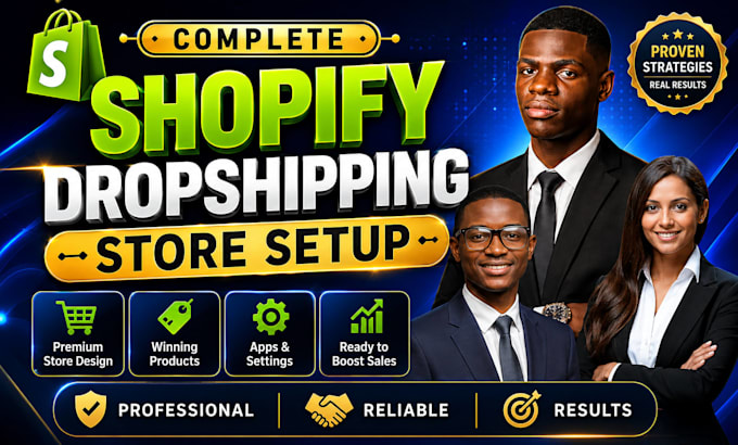 complete shopify dropshipping store setup shopify website shopify website design