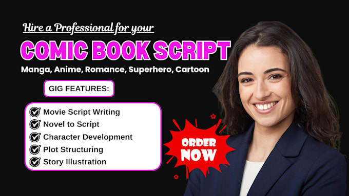 Write comic book script, webcomic, webtoon scriptwriting comic ...