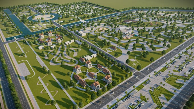 renovate 3d modern amusement park, 3d kids playground, landscape, garden, layout