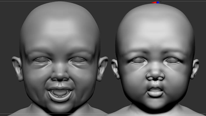 sculpt a highly detailed 3d head for 3d printing
