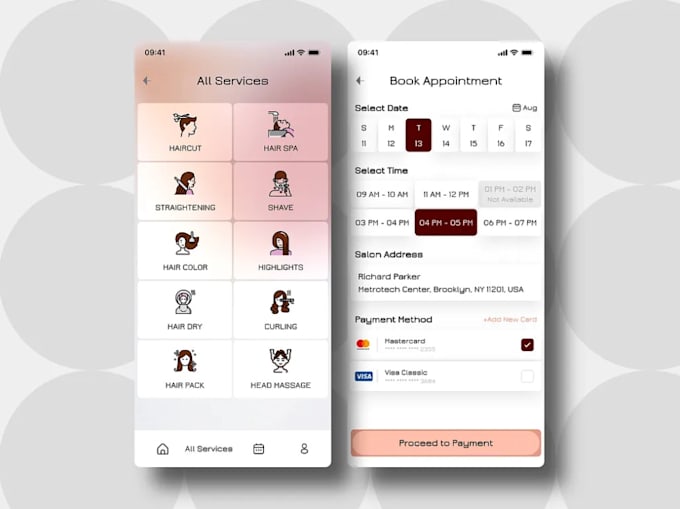 develop salon booking app, spa app, barber app, appointment app, salon website