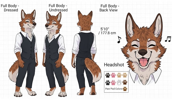 Furry reference sheet character design fursona furry art furry ref ...