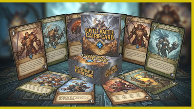 do custom battle card game design playing card board game fantasy card tuck box