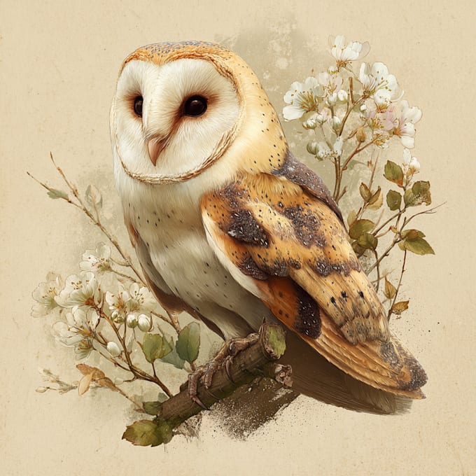 draw an animal and botanical illustration