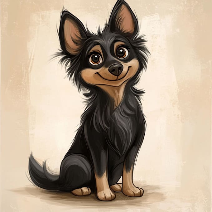 draw cute cartoon pet portrait