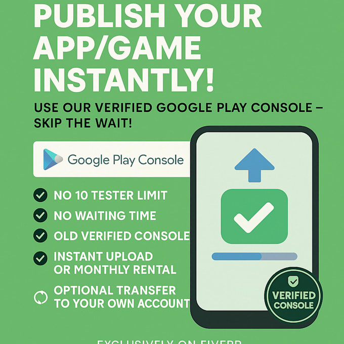 publish your app or game on my old verified google play store console quick