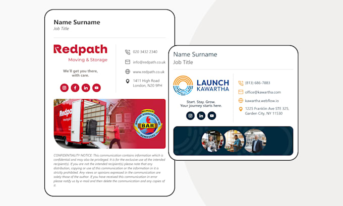 design a mobile friendly clickable email signature