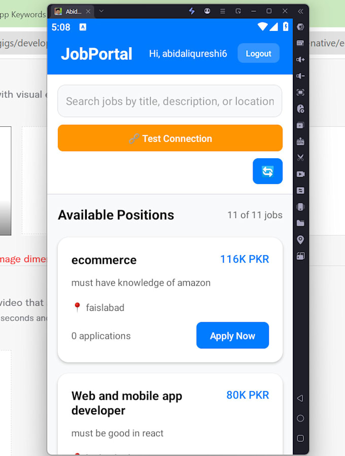 develop a professional mobile app for android and ios using react native