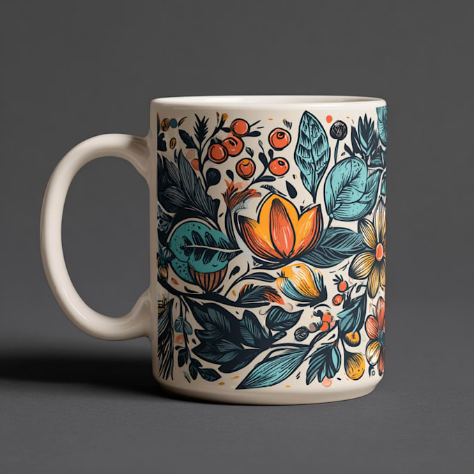 draw custom coffee mug design or coffee mug design
