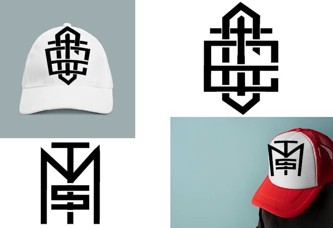 design letter logo cap or hat embroidery