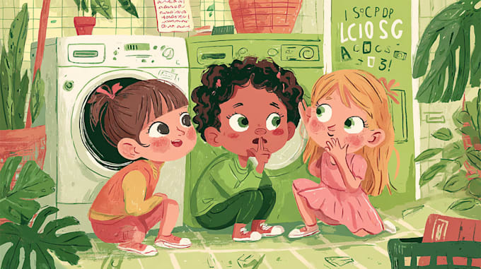illustrate gentle and expressive children book scenes