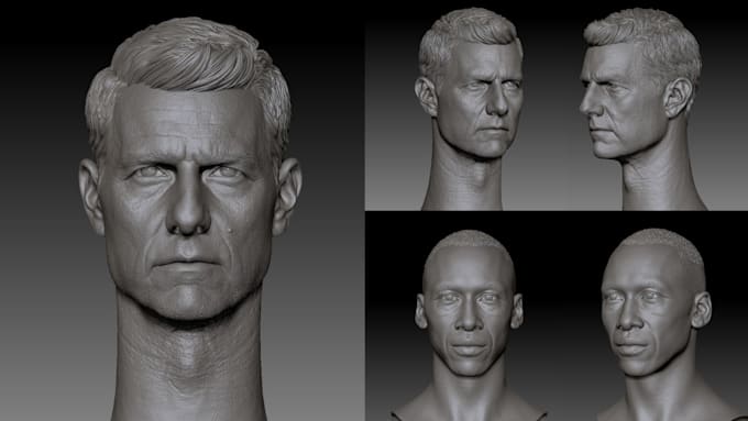 Sculpt realistic 3d head model in zbrush 3d bust design stl file for 3d ...
